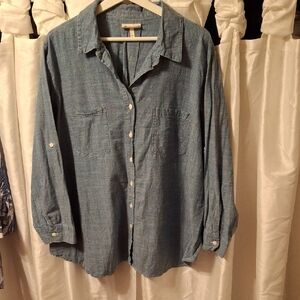 Hester & Orchard Denim Blue Button-Down Shirt 2X
